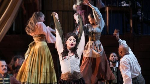 Varduhi Abrahamyan plays the title role in the Atlanta Opera’s production of “Carmen.” CONTRIBUTED BY JEFF ROFFMAN