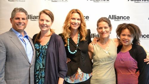 Winners of the first Reiser Atlanta Artists Lab project at the Alliance Theatre: Brian Kurlander (from left), Elisa Carls on, Lane Carlock, Ellen McQueen, and Gabrielle Fulton. CONTRIBUTED BY KATHLEEN COVINGTON