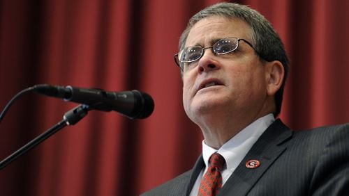 University of Georgia President Jere Morehead said the NCAA’s Division I board of directors has "to be cautious and careful because of litigation and potential litigation around any rules that the NCAA sets at a national level.” (AP Photo / Athens Banner-Herald, AJ Reynolds)