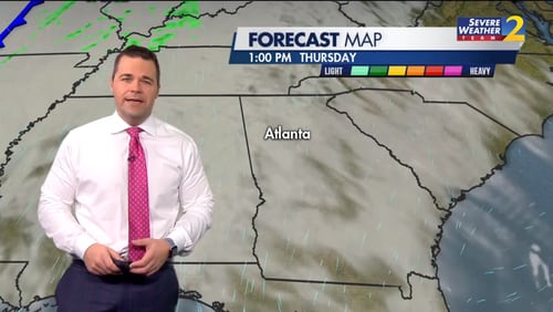North Georgia will warm up to the mid-50s Thursday under more cloud cover, according to Channel 2 Action News.