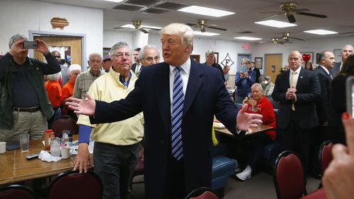 Republican presidential candidate Donald Trump visits Tommy's Country Ham House on Tuesday in Greenville, S.C. AP/Paul Sancya