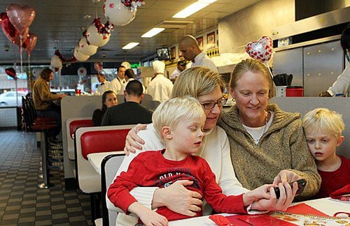 Love in the air at Waffle House