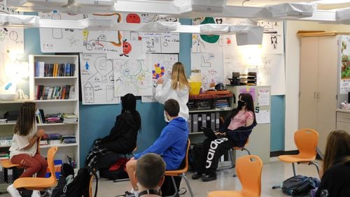 In Hopewell Middle's foreign language courses, the emphasis is on communicative learning.