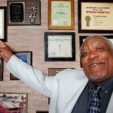 Check out some of the best players in Atlanta sports history, none of which are in their sport's Hall of Fame -- at least yet -- and cast your vote on whether they should be hall of famers. First up is former Falcons defensive end Claude Humphrey (showing a wall crowded with awards in his Bartlett, Tenn. home). He played in six Pro Bowls.