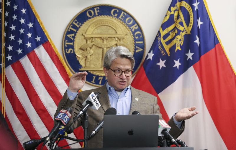 Elections official Gabriel Sterling’s famous 2020 warning that election deniers should stop promoting conspiracies before “someone gets shot” is being used in ads to appeal to swing Georgia voters.
(John Spink / AJC)

