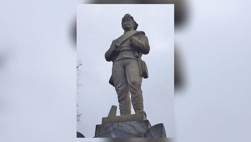 A Confederate memorial statue in Rome was damaged.