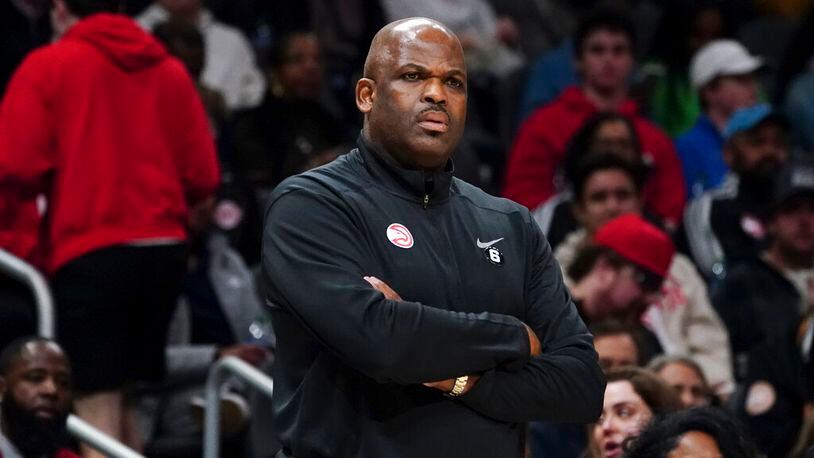 Hawks coach Nate McMillan has made some questionable decisions this season. (AP Photo/John Bazemore)