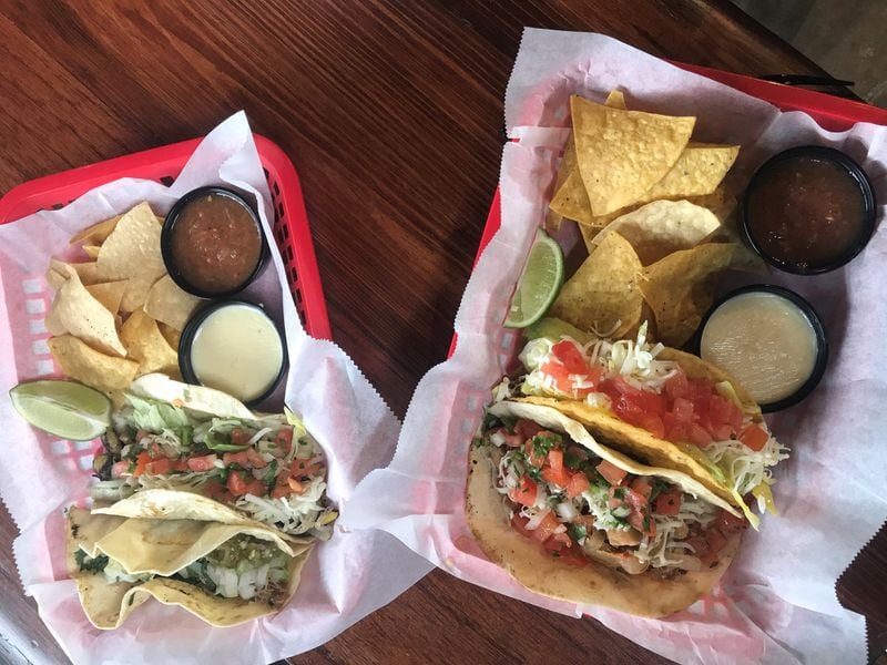 Open just a matter of weeks, Ronaldo’s Resto Bar offers a weekday, lunch-only menu of tacos, tostadas and quesadillas with your choice of beef, chicken, carnitas, shrimp or veggies. Tacos come with house-made tortillas, salsa and queso. LIGAYA FIGUERAS / LFIGUERAS@AJC.COM