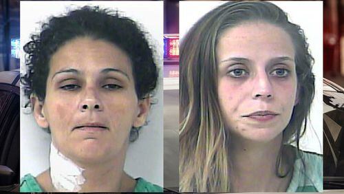 Amanda Jean Bello (left) and Alexandria Jean Graham were arrested in Port St. Lucie, Florida.