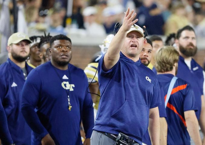 Georgia Tech Yellow Jackets head coach Brent Key during the second half.  (Bob Andres for the Atlanta Journal Constitution)