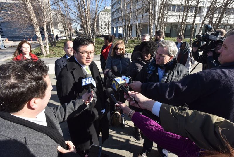 U.S. Attorney Byung J. “BJay” Pak speaks to members of the press outside the Richard B. Russell Federal Building on Wednesday, March 6, 2019. Federal prosecutors have charged Jeff Jafari, a former executive vice president of PRAD Group, on charges of bribery, witness tampering and tax evasion in the latest twist in the ongoing Atlanta City Hall corruption scandal. HYOSUB SHIN / HSHIN@AJC.COM