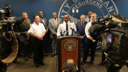 May 1, 2015 Atlanta: Atlanta Police Chief George Turner answers questions Friday afternoon May 1, 2015 about the death of Alexia Christian, who was shot and killed the day before by police after police say she began shooting at the officers from the back of their patrol car. Ben Gray / bgray@ajc.com