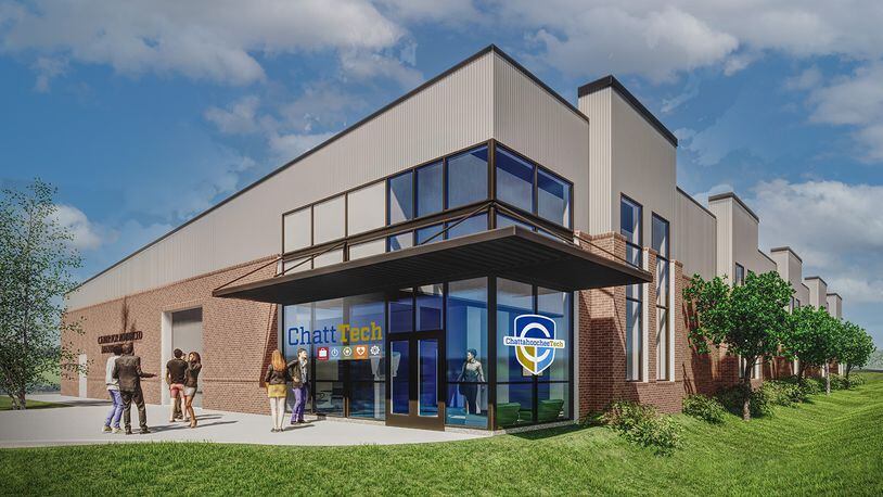 The new Center for Advanced Manufacturing at Chattahoochee Technical College's North Metro Campus in Acworth is scheduled to open in January. (Rendering courtesy of Chattahoochee Technical College)