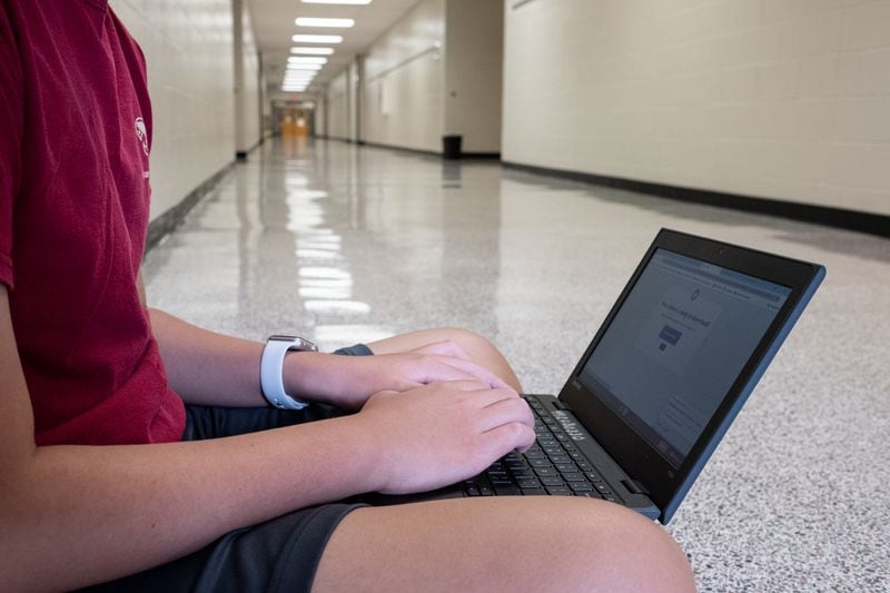 Students at Hull Middle School use computers during summer school classes on, June 21, 2021. Ben Gray for the Atlanta Journal-Constitution