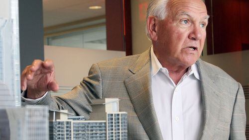 In 2010, developer Hal Barry stood over a mockup of the Allen Plaza project which he was developing downtown. Barry helped shape metro Atlanta development and mentored a number of developers who continue shaping the region. Barry died May 31.
Phil Skinner/ajc, pskinner@ajc.com
