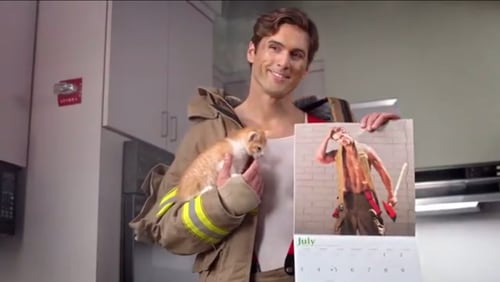 Seen the Zaxby's commercial with good-looking firefighter? Well, he's right here in Cobb County.