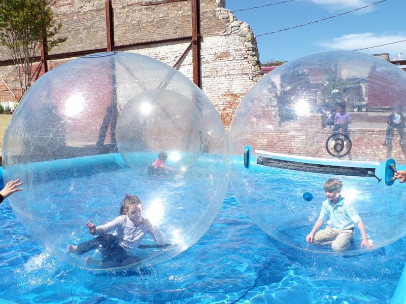 Monster water balls are just one of the many kids’ amusements that will be on hand at the Southland Jubilee on April 21, now in its 20th year in charming downtown Greensboro, Ga. CONTRIBUTED BY BLAKE GUTHRIE