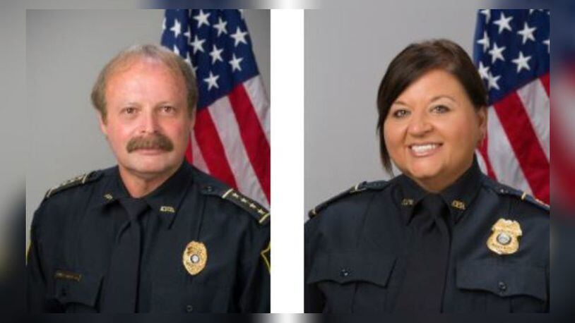 Austell police Chief Bob Starrett (left) is under investigation by the GBI concerning the department's K-9 unit. Deputy Chief Natalie Poulk has been serving as interim chief since October.
