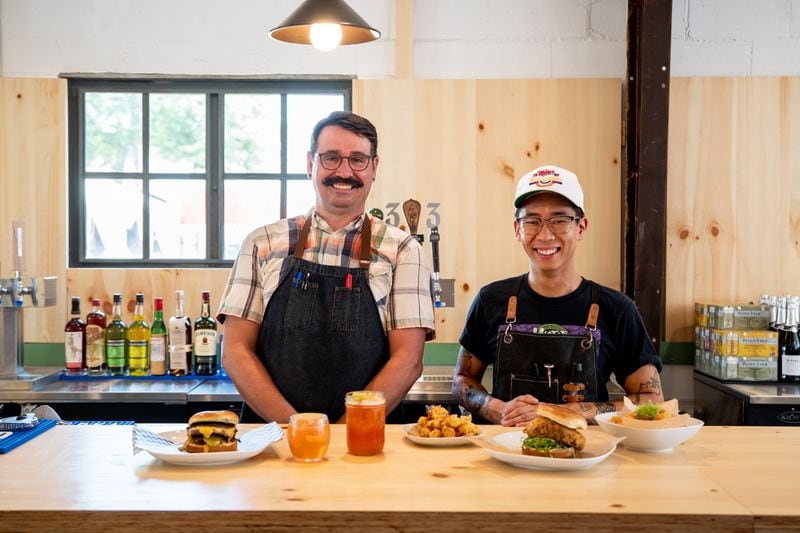 Mike Horn is the owner-operator of the Abby Singer, and Jeffrey Peterson is its head chef. They met while working for Whole Foods in Minnesota. (Mia Yakel for The Atlanta Journal-Constitution)