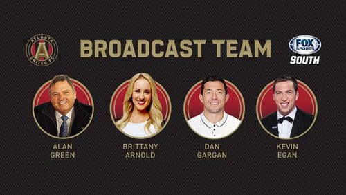 Alan Green, Brittany Arnold, Dan Gargan and Kevin Egan make up Atlanta United's broadcast crew.