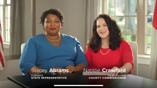 A screenshot of Stacey Abrams' Super Bowl ad.