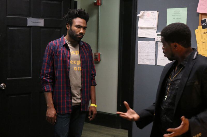  ATLANTA -- "The Club" -- Episode 8 (Airs Tuesday, October 18, 10:00 pm e/p) Pictured: (l-r) Donald Glover as Earnest Marks, Lucius Baston as Chris. CR: Quantrell D. Colbert/FX
