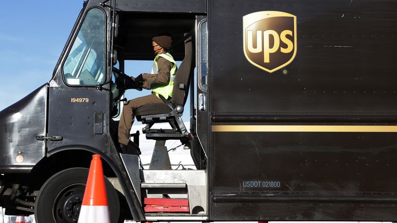 A United Parcel Service (UPS) driver leaves from a UPS facility that is delivering vaccines to the Washington, D.C., and Maryland areas March 15, 2021, in Landover, Maryland. (Alex Wong/Getty Images/TNS)