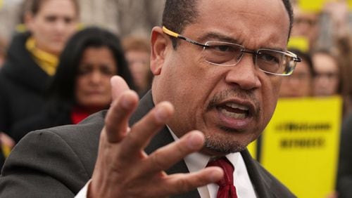 U.S. Rep. Keith Ellison, D-Minn., is one of two leading contenders to become chairman of the Democratic National Committee. He has support from progressives, including Vermont U.S. Sen. Bernie Sanders. Former U.S. Labor Secretary Thomas Perez is the other top candidate for the job. He has support from the establishment wing of the party, including allies of Hillary Clinton’s and President Barack Obama’s. (Photo by Alex Wong/Getty Images)