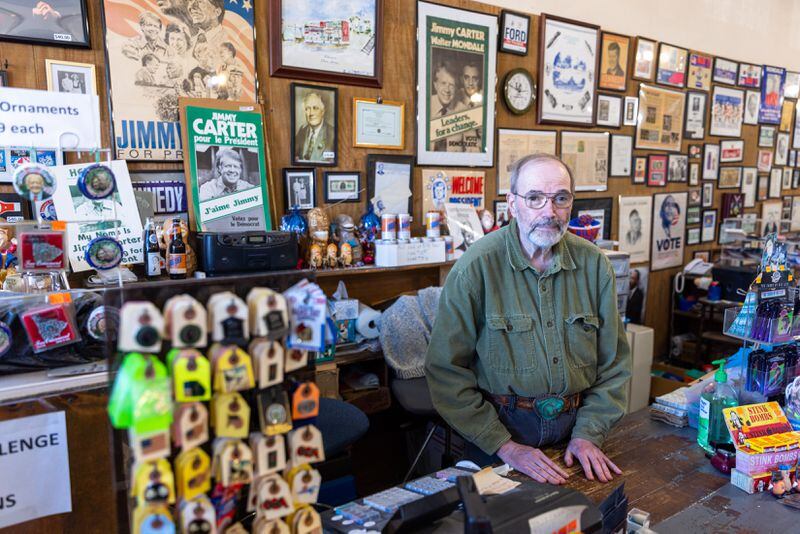 Philip Kurland, owner of the Plains Trading Post, poses for a portrait at his store in Plains on Sunday, February 19, 2023. (Arvin Temkar / arvin.temkar@ajc.com)