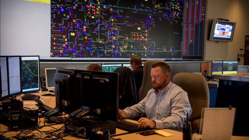 Cobb EMC's power control room where workers remotely restore/reroute power during certain outages (Photo courtesy of Cobb EMC)