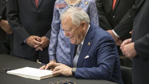 Georgia Gov. Nathan Deal vetoed 21 bills, the most in any single year since he first took office in 2011. ALYSSA POINTER/ALYSSA.POINTER@AJC.COM