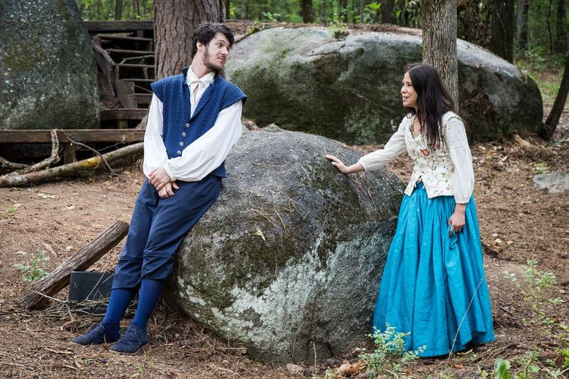 Micah Patterson and Kaley Morrison star in "The True Story of Pocahontas" at Serenbe Playhouse.