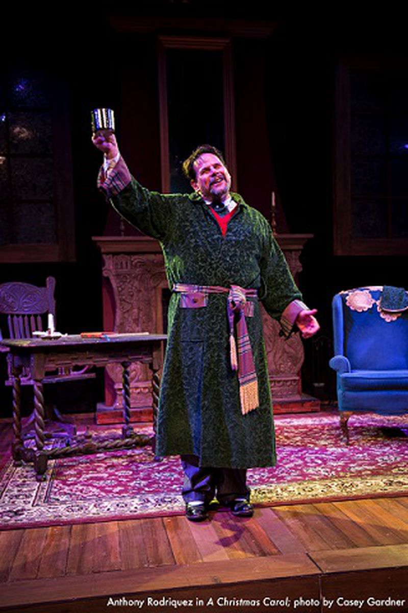 Watch Anthony Rodriquez’ one-man performance of “A Christmas Carol” at Aurora Theatre in Lawrenceville.