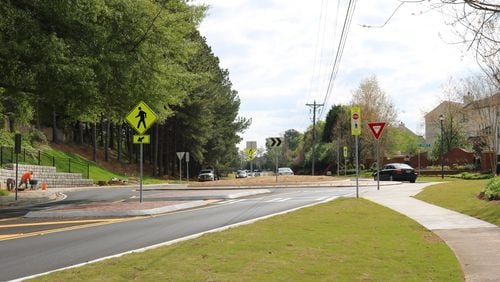 The Stonington Roundabout in Johns Creek was completed in 2016.