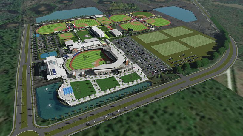 A preliminary rendering of a Braves spring-training complex in Sarasota County, Fla. (Sarasota County government)