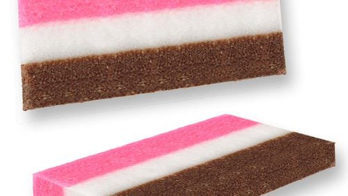 Candy Farm Neapolitan coconut slices offer a nostalgic treat that, happily, is still available.