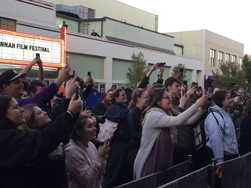 Fans strain against metal barricades to take pictures of the actor Patrick Stewart on the red carpet at the Savannah Film Festival, sponsored by the Savannah College of Art and Design. ALAN JUDD/ajudd@ajc.com