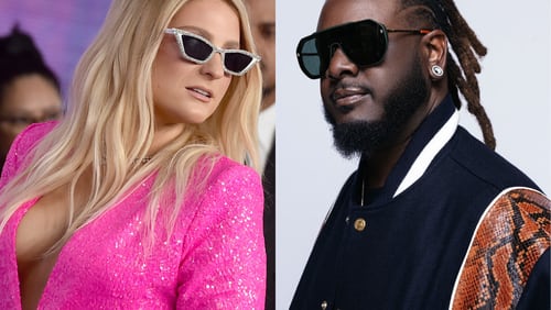 Meghan Trainor thanked T-Pain in an AJC newspaper advertisement on March 15, 2024. The pair collaborated on Trainor's recent single "Been Like This". Credits: Jordan Strauss/Invision/AP, AJC File