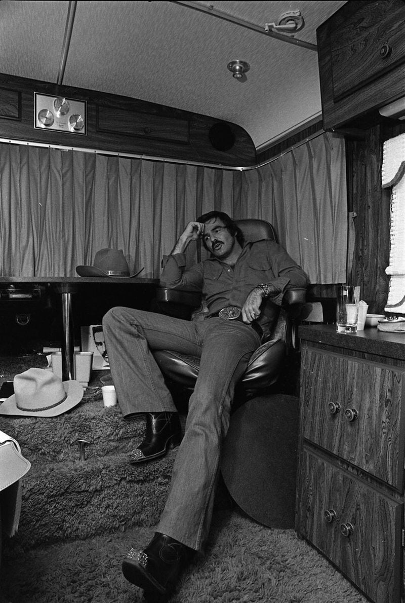 Burt Reynolds relaxes in his trailer on the Atlanta set of “Smokey and the Bandit.” 