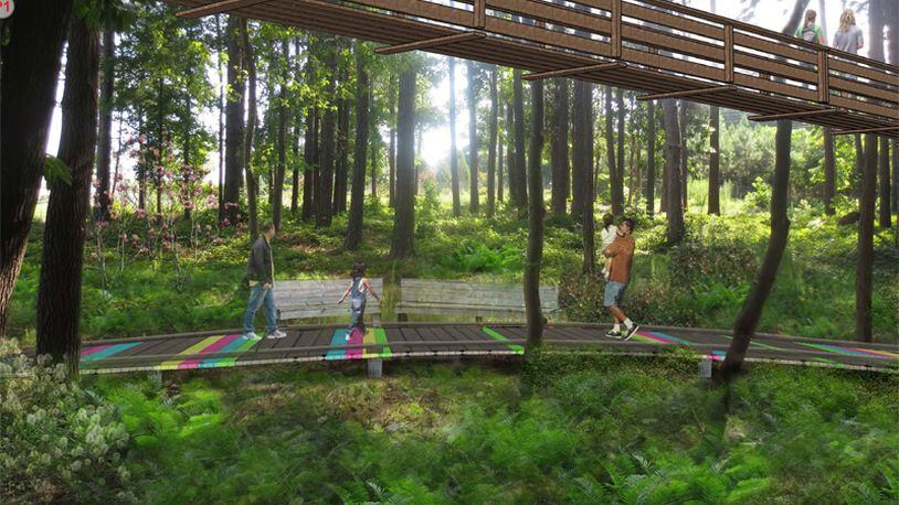 An artist’s rendering depicts proposed improvements at State Bridge Park in Johns Creek.