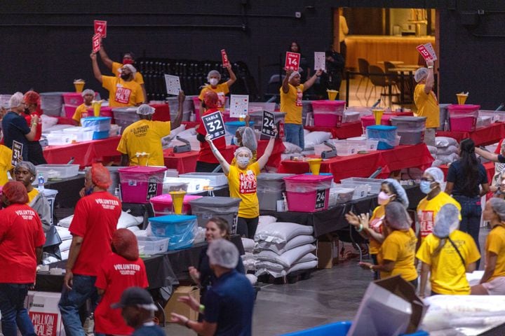  Atlanta Hawks and State Farm Arena  come together to pack 1 million meals