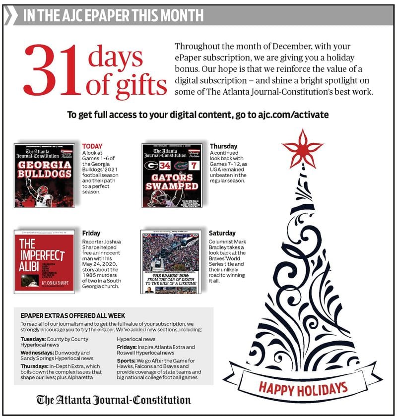A gift to subscribers — a daily holiday bonus in today’s ePaper