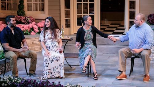 Co-starring in the Aurora Theatre comedy “Native Gardens” are Cristian Gonzalez (from left), Fedra Ramirez-Olivares, Carolyn Cook and Bart Hansard. CONTRIBUTED BY DANIEL PARVIS