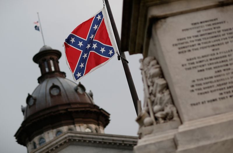 The governor of SOuth Carolina called for the removal of the Confederate flag that flies on the Capitol grounds two days day after South Carolina Gov. Nikki Haley announced that she will call for the Confederate flag to be removed on June 23, 2015 in Columbia, South Carolina. Debate over the flag flying at the Capitol was again ignited off after nine people were shot and killed during a prayer meeting at the Emanuel African Methodist Episcopal Church in Charleston, South Carolina. (Photo by Win McNamee/Getty Images)