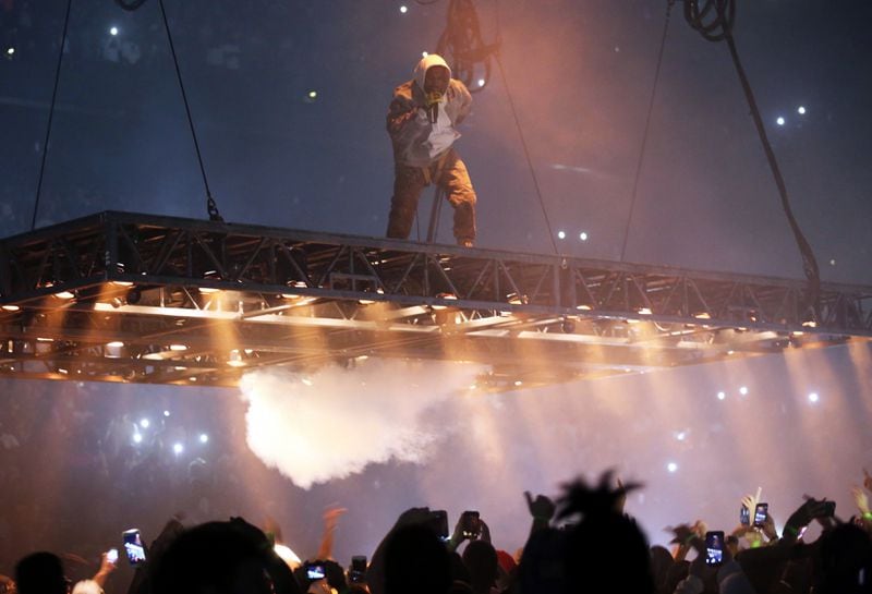 Kanye West brought his floating stage and a set list that included "Famous," "Jesus Walks" and "Heartless" to a sold-out show at Philips Arena on Sept. 12, 2016. Robb Cohen Photography & Video /www.RobbsPhotos.com