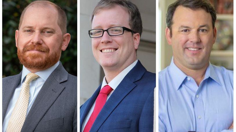 Democrat Charlie Bailey, Libertarian Ryan Graham and Republican Burt Jones are running to be Georgia's next lieutenant governor. Submitted photos.