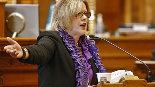 Sen. Renee Unterman, R-Buford, shown here in the state Senate in 2015, will chair a committee on barriers to access to healthcare in Georgia. BOB ANDRES / BANDRES@AJC.COM