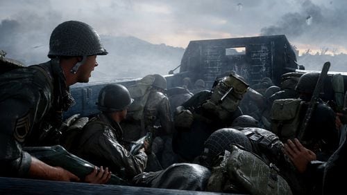 Call of Duty: WWII lets the player explore a historically rooted campaign, spooky puzzles in zombie mode, and class-based customization with a social hub in multiplayer. (Activision)