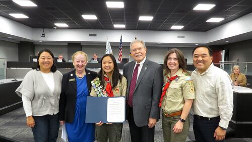 Peachtree Corners recognizes Sophia Lee as the city's first female Eagle Scout. (Courtesy City of Peachtree Corners)