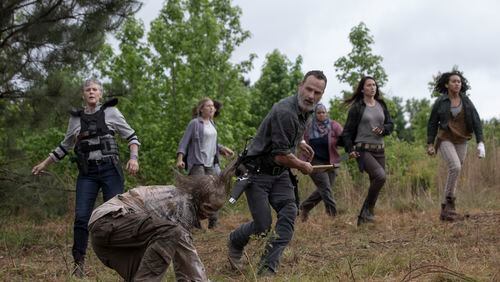 Andrew Lincoln as Rick Grimes, Melissa McBride as Carol PeletierÂ - The Walking Dead _ Season 9, Episode 2 - Photo Credit: Jackson Lee Davis/AMC